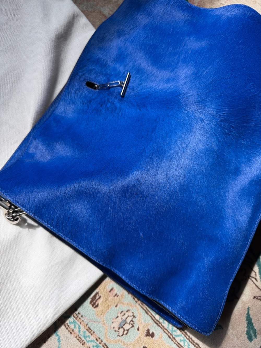 Céline Fall 2012 Blue Ponyhair New Shoulder Bag - Picture 3 of 12